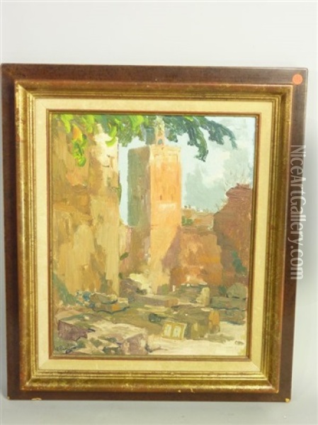 Le Minaret Oil Painting - Elie Anatole Pavil