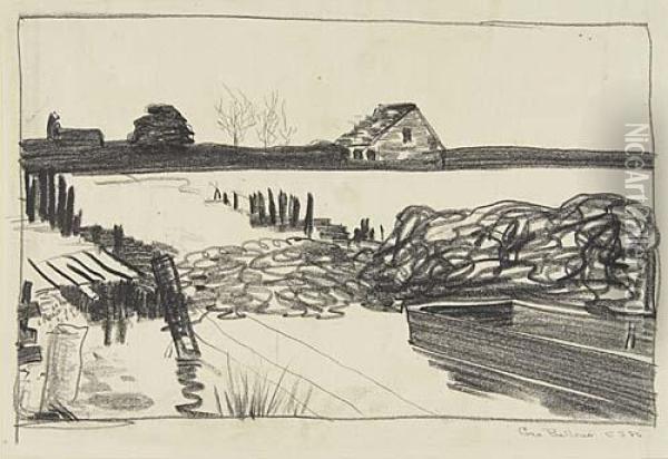 Landscape With A Dock Oil Painting - George Wesley Bellows