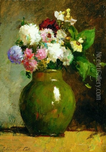 Still Life with Flowers Oil Painting - Joseph Foxcroft Cole