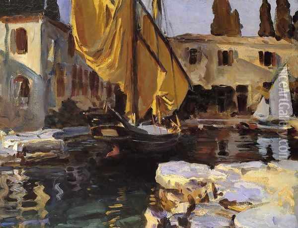 Boat With The Golden Sail San Vigilio Oil Painting - John Singer Sargent
