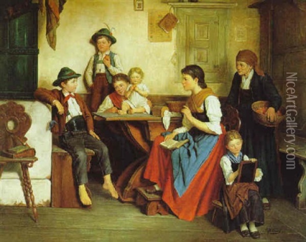 Die Lesestunde Oil Painting - Theodore Gerard
