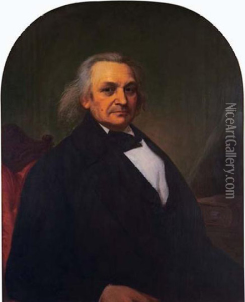 Portrait Of David Thomasvalentine Oil Painting - John Wesley Jarvis