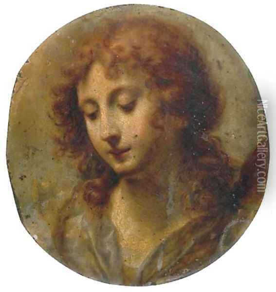 Head of an Angel Oil Painting - Carlo Dolci