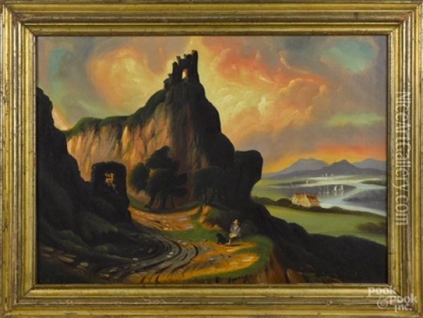 Hudson River Scene Oil Painting - Thomas Chambers