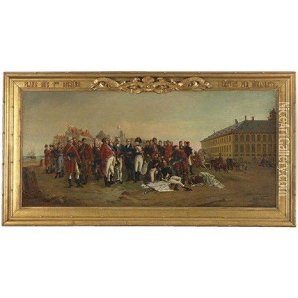 Napoleon Giving The Plans For Docks In Antwerp Oil Painting - Jan Baptiste Huysmans