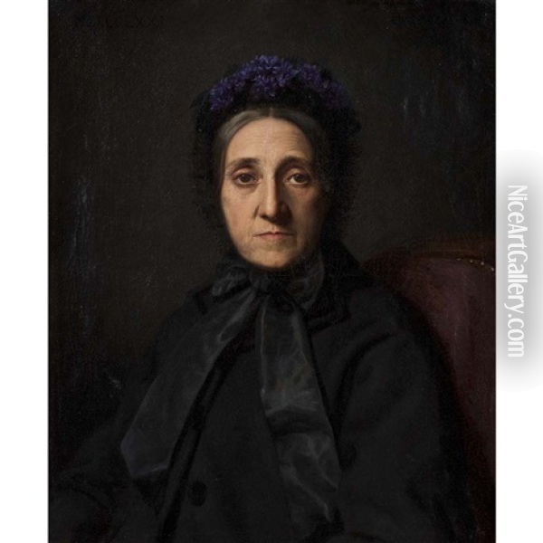 Portrait De Femme Oil Painting - Eugenie Alexandrine Marie Salanson