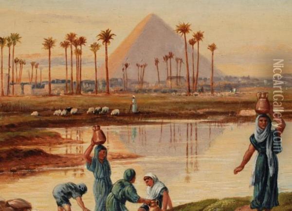 Die Pyramiden Von Gizeh Oil Painting - Frederick Goodall