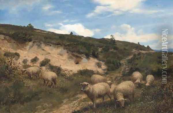 A moorland pasture Oil Painting - Henry William Banks Davis, R.A.