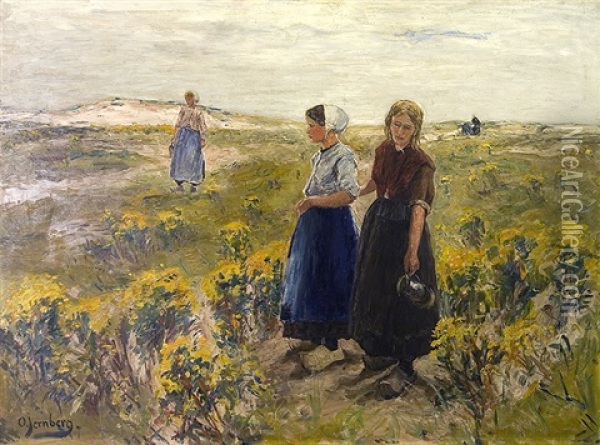 Between The Dunes Oil Painting - Olof August Andreas Jernberg