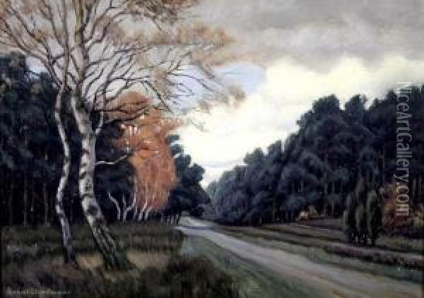 Waldlandschaft Bei Munster Oil Painting - Robert Stratmann