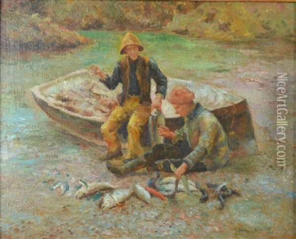 The Good Catch Oil Painting - Henry Scott Tuke