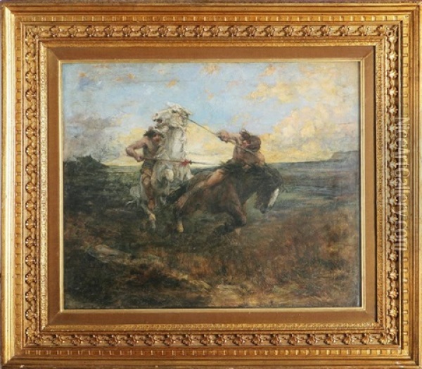 Coppia Di Cavalieri Oil Painting - Edward Matthew Hale