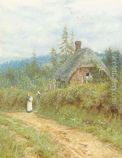 Cottage at Redlynch, Wiltshire Oil Painting - Helen Mary Elizabeth Allingham