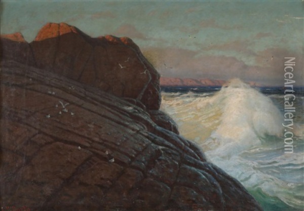Kystlandskap Oil Painting - Carl Wilhelm Boeckman Barth