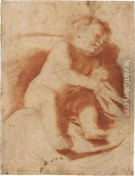 Study Of A Sleeping Child Oil Painting - Guercino