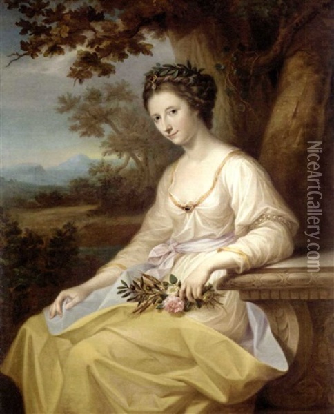 Portrait Of The Hon. Anne Seymour Damer As Ceres Oil Painting - Angelika Kauffmann
