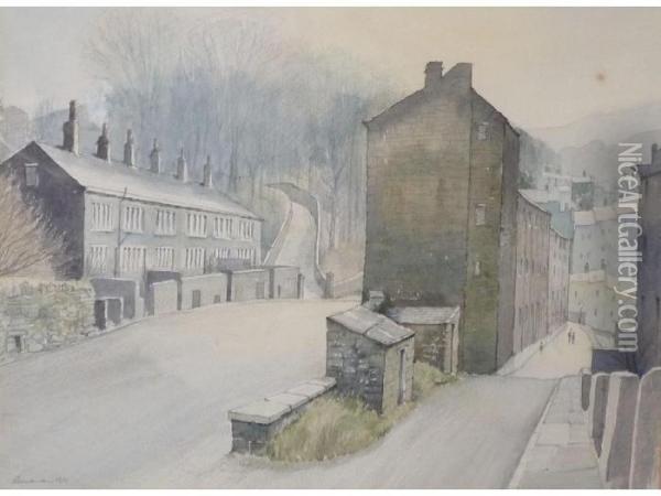 Lancashire Town Scene Oil Painting - Samuel Warburton