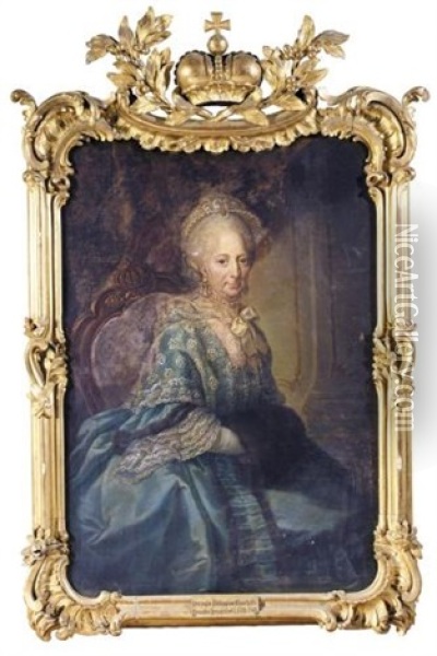 Portrait Of Duchess Philippine Charlotte, Wife Of Duke Karl I Oil Painting - Anna Rosina Lisiewski