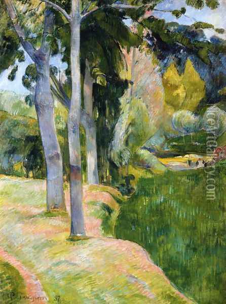 The Large Trees Oil Painting - Paul Gauguin