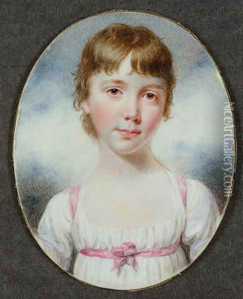 Miniature of a young girl Oil Painting - William Marshall Craig