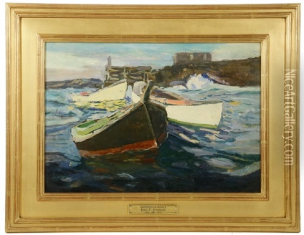 Monhegan Boats Oil Painting - Eric Hudson