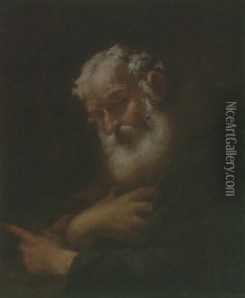 Bearded Old Man Oil Painting - Jusepe de Ribera