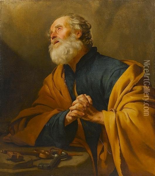 Saint Peter Penitent Oil Painting - Gerrit Van Honthorst
