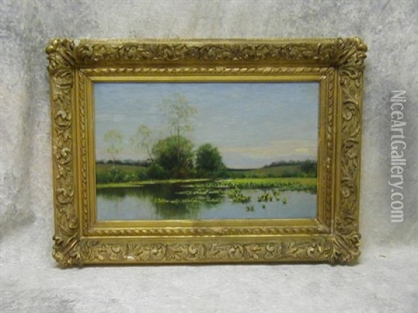 Pond Landscape Oil Painting - William Merritt Post