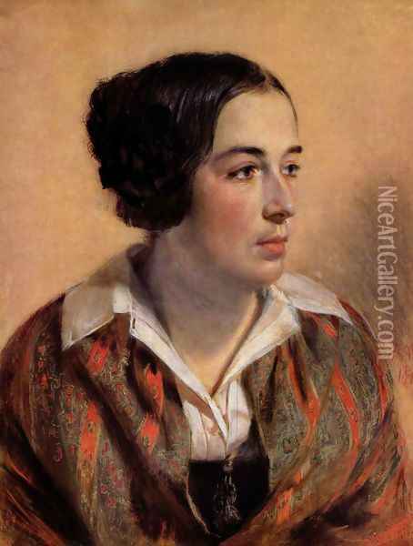 Portrait of Caroline Arnold Oil Painting - Adolph von Menzel