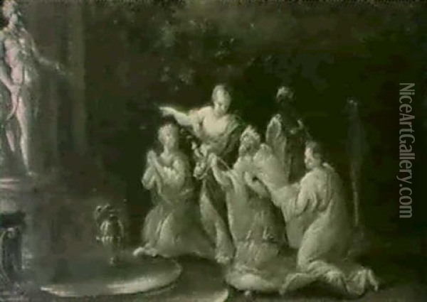 Konig Salomon Opfert Den Gottern Oil Painting - Giovanni Camillo Sagrestani