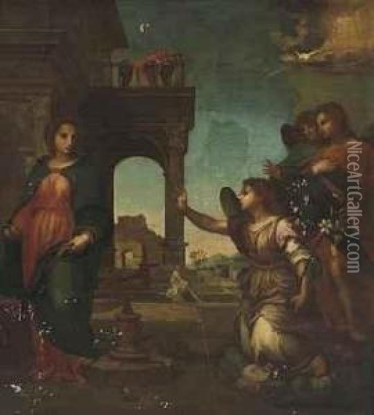 The Annunciation Oil Painting - Andrea Del Sarto