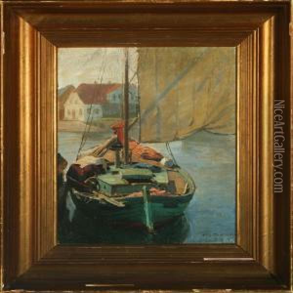 Harbour Scene From Dragor Oil Painting - Axel Johansen