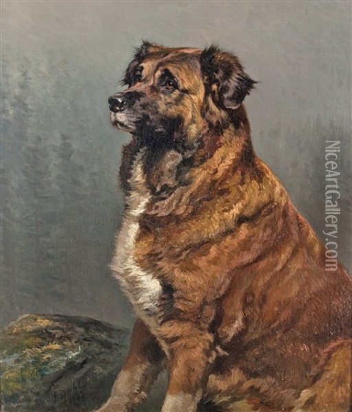 The Watchdog Oil Painting - Siegwald Johannes Dahl