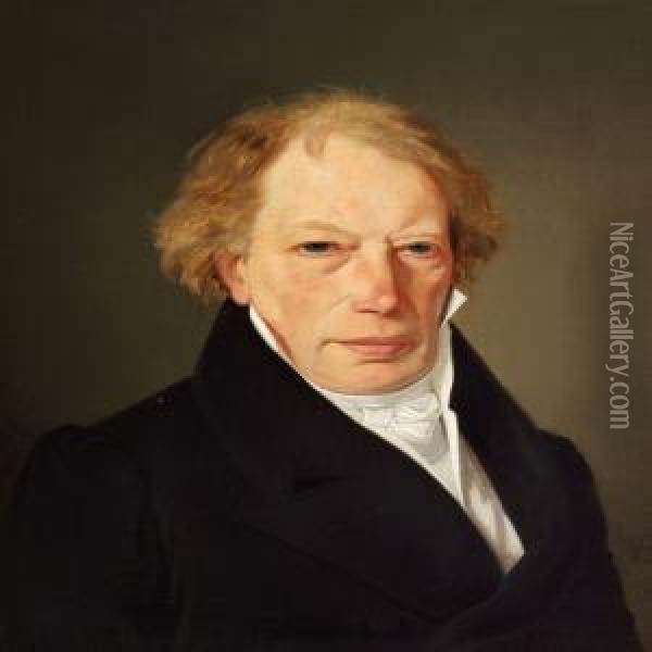 A Pair Of Portraits Of Jens Von Benzon Oil Painting - Wilhelm Ferdinand Bendz