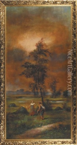 Scena Rodzajowa W Parku Oil Painting - Franciszek Kosttrzievsky