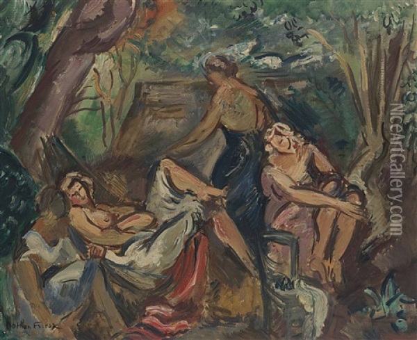Femmes Dans Une Calanque Oil Painting - Achille-Emile Othon Friesz