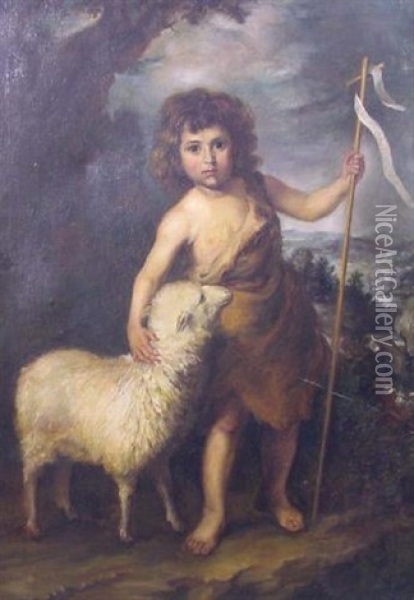 Der Johannisknabe Mit Dem Lamm Gottes Oil Painting - Carlo Dolci