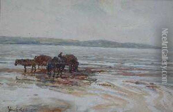 Collecting Sea-wrack Oil Painting - John Carlaw