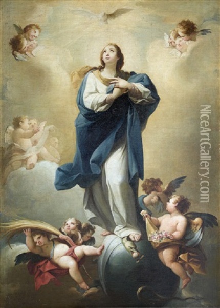 Inmaculada Oil Painting - Mariano Salvador de Maella