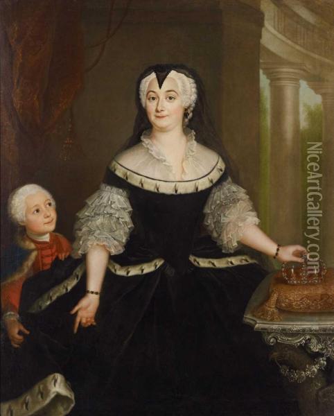 Bildnis Der Herzogin Anna Sophie Charlotte Zu Sachsen-eisenach-jena Oil Painting - Anna Rosina Liszewska
