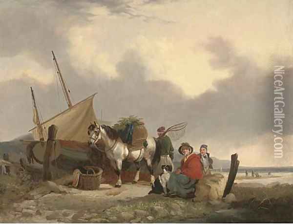 Loading up the day's catch Oil Painting - William Joseph Shayer