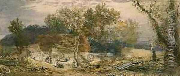 A Farm in Kent, c.1826-32 Oil Painting - Samuel Palmer