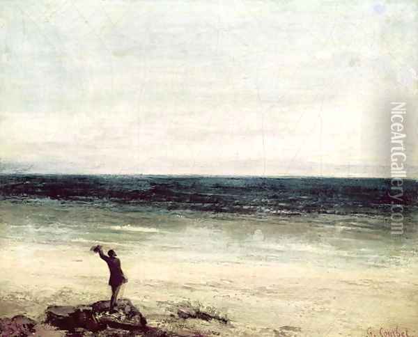 The Artist on the Seashore at Palavan Oil Painting - Charles Cottet