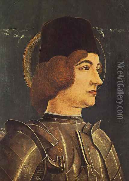 St George (fragment of a panel from the Roverella Polyptych) 1474 Oil Painting - Cosme Tura
