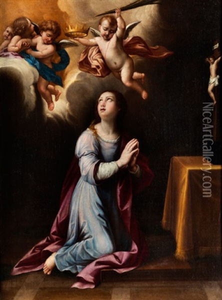 Heillige Martyrerin In Ekstase Oil Painting - Giovanni Battista Salvi (Il Sassoferrato)