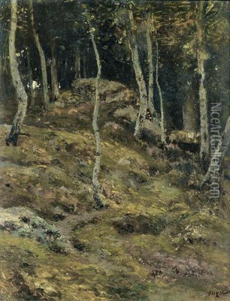 Waldinneres Im Herbst. Oil Painting - Jules Dupre