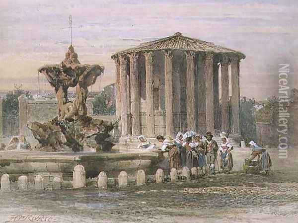 Fountain in Rome Oil Painting - Henry Parsons Riviere