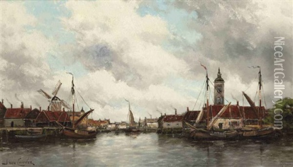 Shipping On The Schelde Oil Painting - Hermanus Willem Koekkoek
