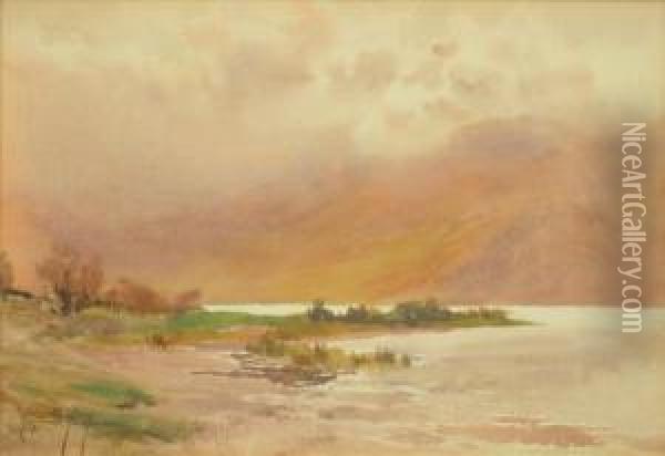 Loch Scene Oil Painting - Cuthbert Rigby