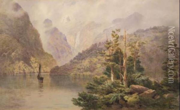 Mitre Peak Oil Painting - John Gully